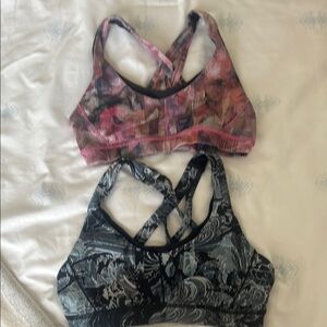 Lululemon Athletica Pink and Black Sports Bras Intimates